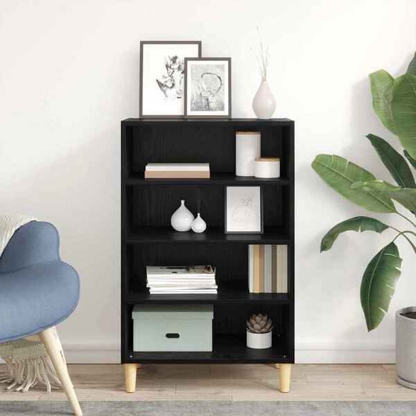 vidaXL Vi&eth;beinteyfla Svartur Eik 57 x 35 x 89.5 cm Samsettur vi&eth;ur