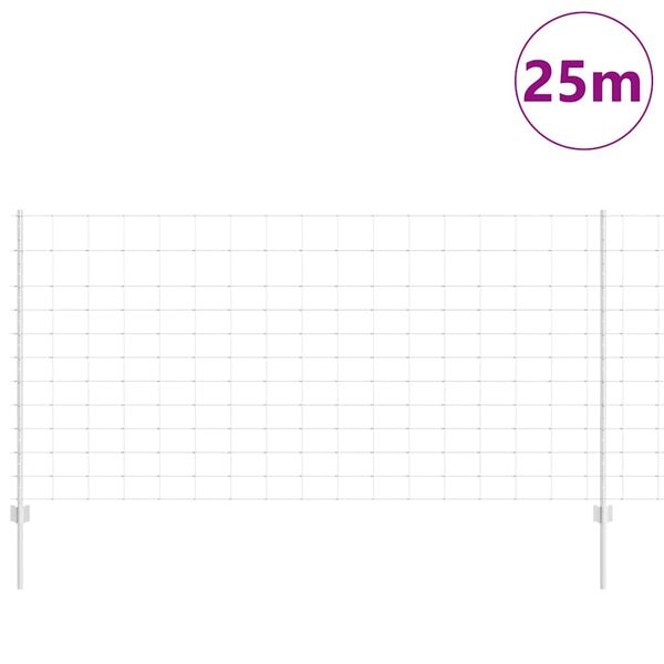 vidaXL Gir&eth;ing me&eth; p&oacute;st Silfur 1,2 x 25 m St&aacute;l