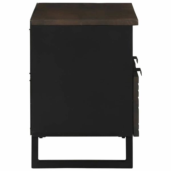 vidaXL TV einingar me&eth; sk&uacute;ffu Valhnota 70 x 33 x 46 cm Samsettur vi&eth;ur