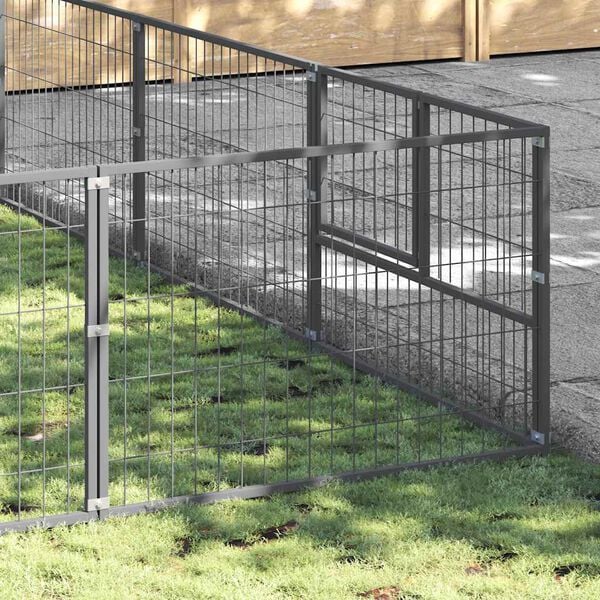 vidaXL Hundabyrgi Silfur 25 m&sup2; St&aacute;l