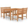 vidaXL 5 hluta Gar&eth;bor&eth;stofusett 150x90 cm &uacute;r gegnheilu teakvi&eth;i
