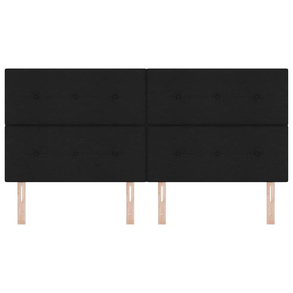 vidaXL H&aelig;&eth;arstillanlegur r&uacute;mh&aelig;tti me&eth; h&ouml;fu&eth;gafl Svartur 200 cm d&uacute;kur