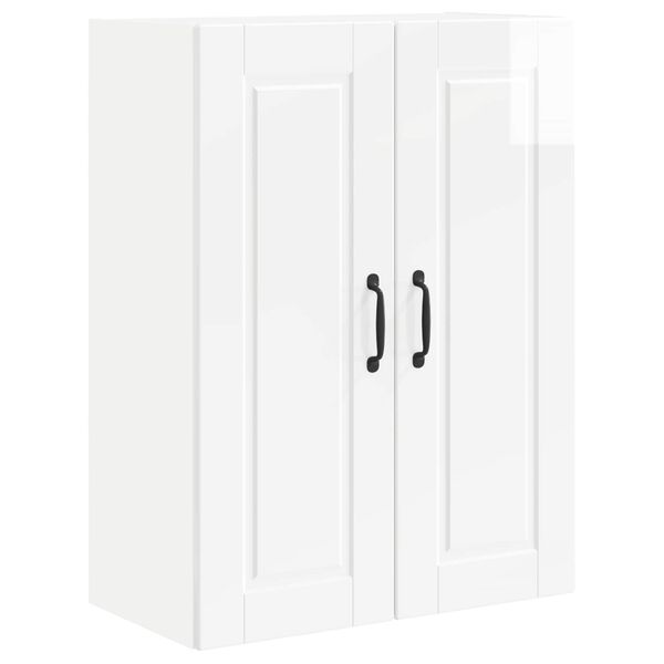 vidaXL Eldh&uacute;s sk&aacute;pur H&aacute;gloss hv&iacute;tur 60 x 31 x 80 cm Samsettur vi&eth;ur