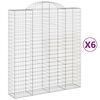vidaXL Bogadreginn Grj&oacute;tkassi 6 stk. 200x50x220/240 cm Sinkh&uacute;&eth;a&eth; J&aacute;rn