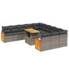 vidaXL 11 Hluta Gar&eth;s&oacute;fasett me&eth; Sessum Gr&aacute;r P&oacute;l&yacute;rattan