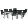 vidaXL Gar&eth;ur bor&eth;sett 9 pcs Svart og lj&oacute;sgr&aacute;tt PE rattan