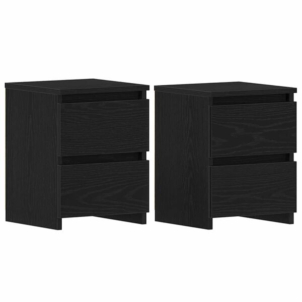 vidaXL Noatöflu skápur 2 pcs Svört eik 30 x 30 x 40 cm Samsettur viður