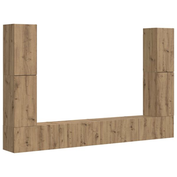 vidaXL Sj&oacute;nvarpssk&aacute;pasett 8 pcs Artisan Eik Samsettur vi&eth;ur