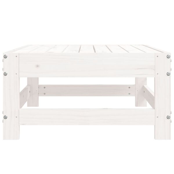 vidaXL Fótaskemill fyrir Garðinn Hvítur Gegnheil Fura