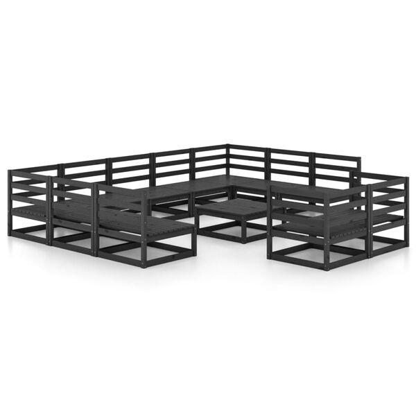 vidaXL 12 Parta Gar&eth;s&oacute;fasett Gegnheill Furuvi&eth;ur