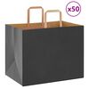 vidaXL Papp&iacute;rspokar 50 stk me&eth; Handf&ouml;ngum Svartir 32x22x24 cm
