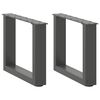 vidaXL s&oacute;fabor&eth;sf&aelig;tur U-laga 2 stk. antras&iacute;t 30x(30-31) cm st&aacute;l