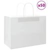 vidaXL Papp&iacute;rspokar 50 stk me&eth; Handf&ouml;ngum Hv&iacute;tir 32x17x25 cm