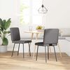 vidaXL Borðstofustólar 2 stk Gráir Gervileður
