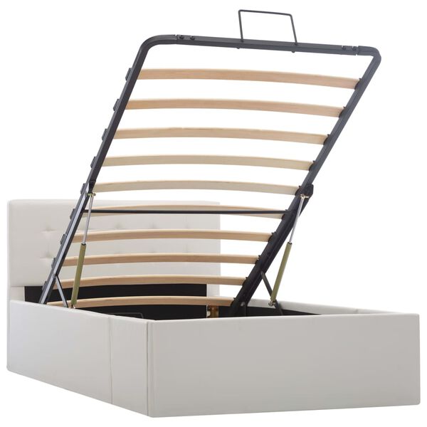 vidaXL V&ouml;kvalyft Geymslur&uacute;mgrind Hv&iacute;t Le&eth;url&iacute;ki 100x200 cm