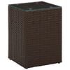 vidaXL Hli&eth;arbor&eth; me&eth; Glerpl&ouml;tu Br&uacute;nt 35x35x52 cm P&oacute;l&yacute;rattan