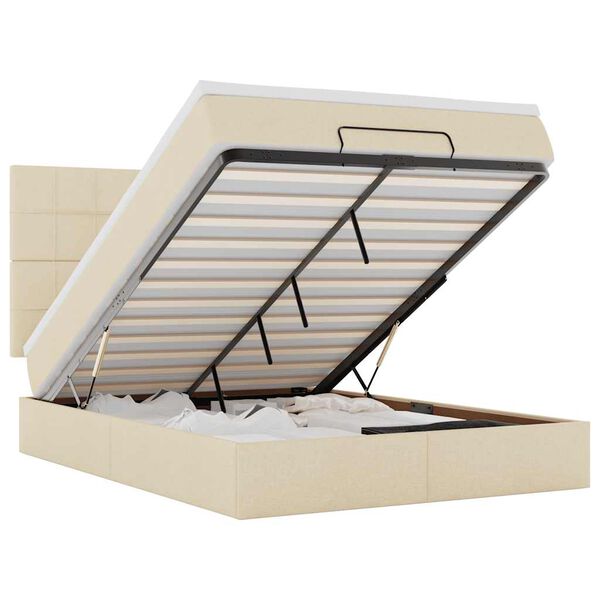 vidaXL Ottoman r&uacute;m me&eth; d&yacute;nukremi 140x190cm Efni