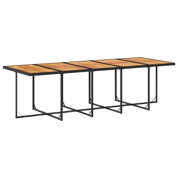 vidaXL 11 Parta Gar&eth;bor&eth;stofusett me&eth; Sessum Svart P&oacute;l&yacute;rattan