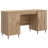 vidaXL Skrifbor&eth; Handverkseik 142,5 x 50 x 75 cm Samsettur vi&eth;ur