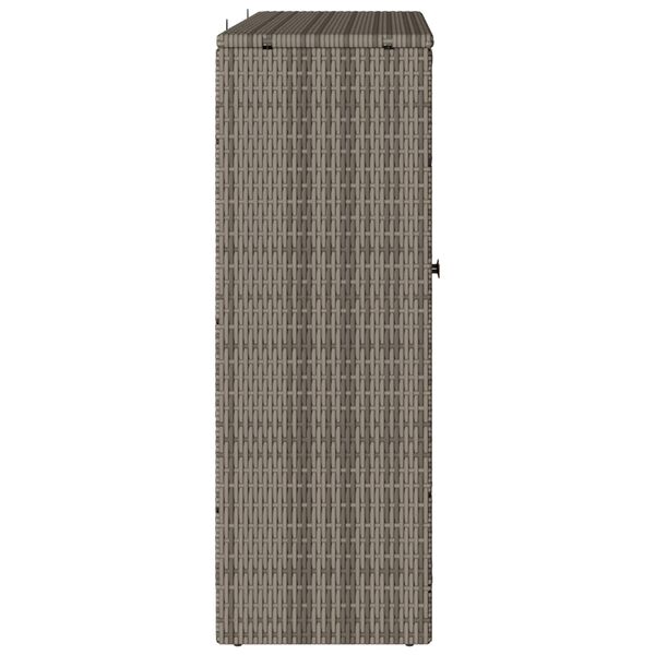 vidaXL Geymsluskápur með geymslu Grár 100 x 36 x 102 cm Rattan