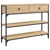 vidaXL Veggbor&eth; Sonoma Eik 100x25x75 cm Samsettur Vi&eth;ur