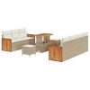 vidaXL Gar&eth;s&oacute;fa sett me&eth; p&uacute;&eth;i 13 pcs Beige og krem p&oacute;l&yacute;rattan