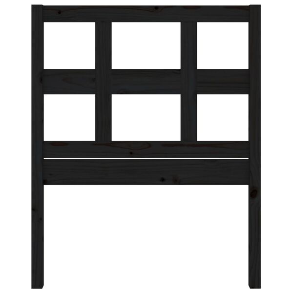 vidaXL Höfðagafl fyrir Rúm Svartur 95,5x4x100 cm Gegnheil Fura