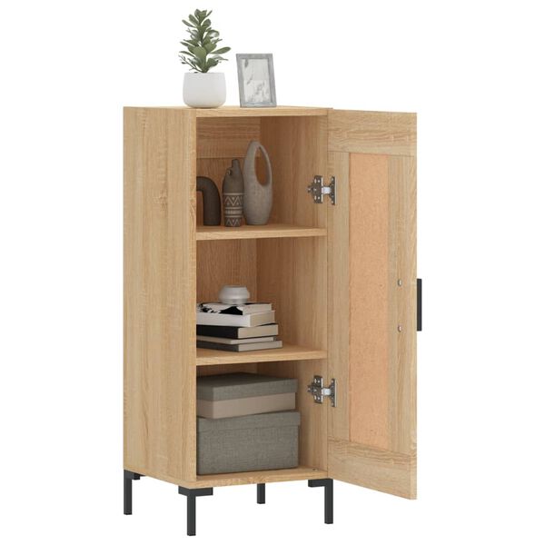 vidaXL Skenkur Sonoma Eik 34,5x34x90 cm Samsettur Vi&eth;ur