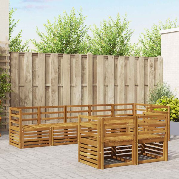 vidaXL S&oacute;fasett 8 pcs N&aacute;tt&uacute;rulegur Hrein akas&iacute;utr&eacute;