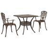 vidaXL Gar&eth;bor&eth;ssett 3 pcs bronze D&uacute;ka&eth; &aacute;l