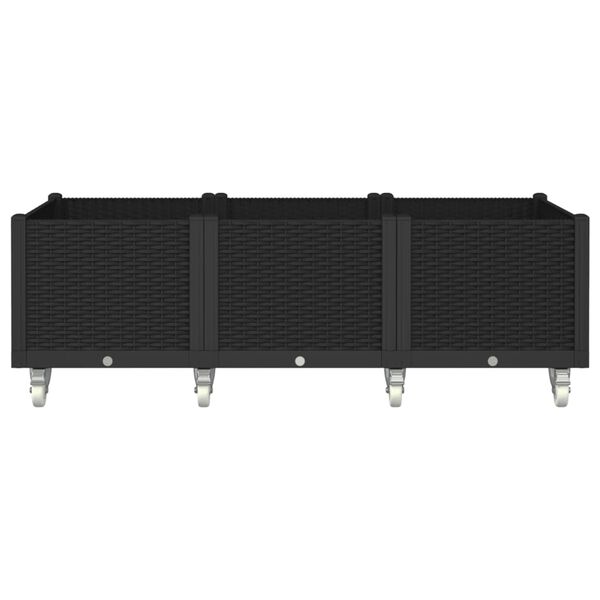 vidaXL Gr&oacute;&eth;urkassi me&eth; Hj&oacute;lum Svartur 150x80x54 cm PP