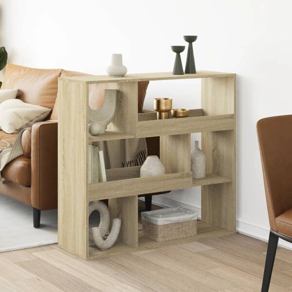 vidaXL B&oacute;kahilla Sonoma Eik 100x33x94,5 cm Samsettur Vi&eth;ur