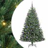 vidaXL Gervi hengdu j&oacute;latr&eacute; me&eth; 300 LED Gr&aelig;nn 210 cm PVC og m&aacute;lmur
