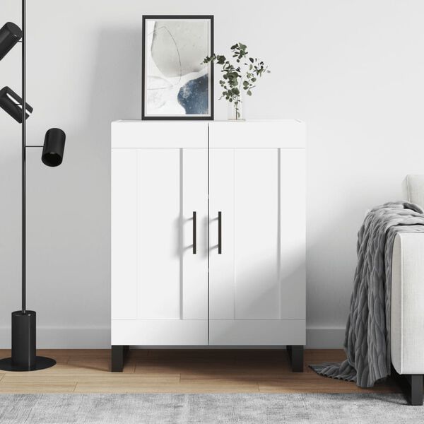 vidaXL Skenkur Hv&iacute;tur 69,5x34x90 cm Samsettur Vi&eth;ur