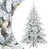 vidaXL Gervi hengdu j&oacute;latr&eacute; me&eth; 300 LED Hv&iacute;tt 240 cm PVC og St&aacute;l