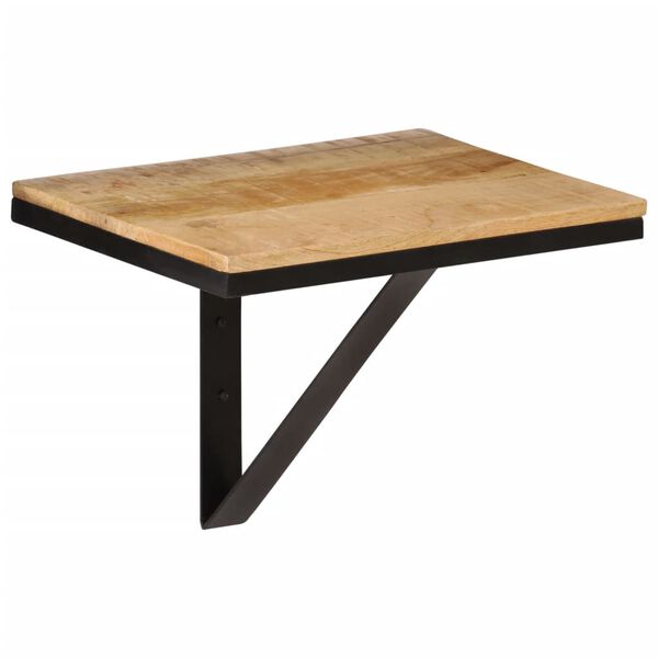 vidaXL Vegghilla 40x30x32 cm Gegnheill Mangóviður og Járn