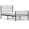 vidaXL R&uacute;mgrind &uacute;r M&aacute;lmi me&eth; H&ouml;fu&eth;gafli & F&oacute;tagafli Sv&ouml;rt 107x203 cm