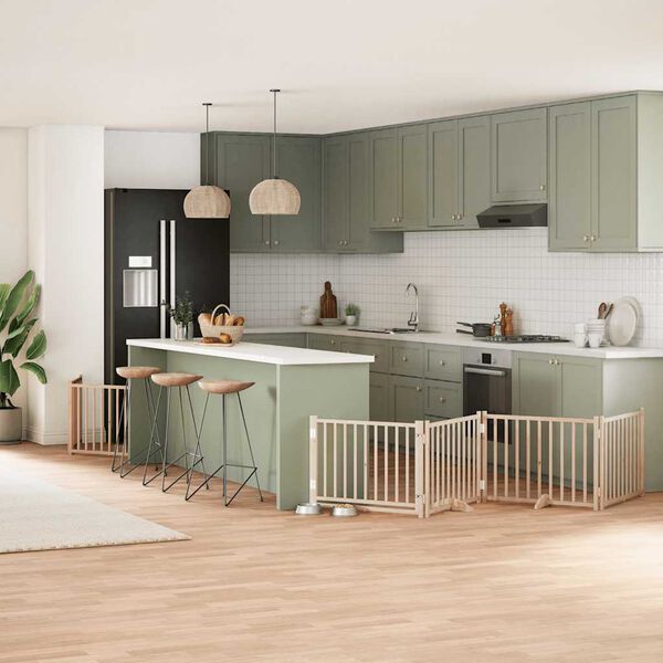 vidaXL hundahli&eth; me&eth; hur&eth; sem h&aelig;gt er a&eth; brj&oacute;ta saman 8 pl&ouml;tur 640 cm