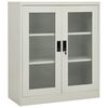 vidaXL Skrifstofusk&aacute;pur Lj&oacute;sgr&aacute;r 90x40x105 cm St&aacute;l