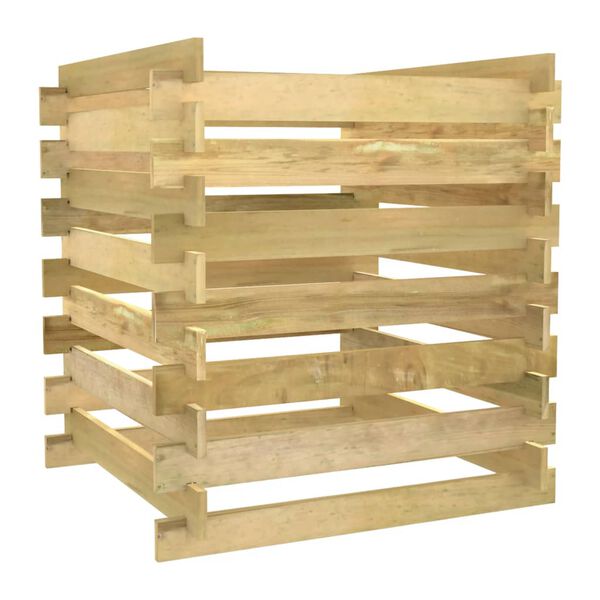 vidaXL Moltukassi með Rimlum 90x90x90 cm Gegndreypt Fura