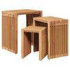 vidaXL Gar&eth;s&iacute;&eth;abor&eth; 3 pcs Br&uacute;nn 33 x 44,5 x 51 cm Solid teak vi&eth;ur