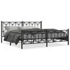 vidaXL R&uacute;mgrind &uacute;r M&aacute;lmi me&eth; H&ouml;fu&eth;gafli & F&oacute;tagafli Sv&ouml;rt 193x203 cm