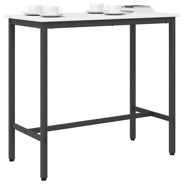 vidaXL bor&eth; Hv&iacute;tt 100 x 50 x 91 cm Vinnslutr&eacute; og st&aacute;li