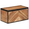 vidaXL Geymslukassi 60x30x30 cm Gegnheill Akas&iacute;uvi&eth;ur og J&aacute;rn