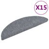 vidaXL Stigamottur sj&aacute;lfl&iacute;mandi 15 stk 56x17x3 cm lj&oacute;sgr&aacute;r h&aacute;lfhringlaga