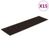 vidaXL Stigamottur sj&aacute;lfl&iacute;mandi 15 stk 76x20 cm d&ouml;kkbr&uacute;nar r&eacute;tthyrndar
