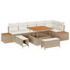 vidaXL Gar&eth;s&oacute;fa sett me&eth; p&uacute;&eth;i 9 pcs Drapplita&eth;ur Poly rattan