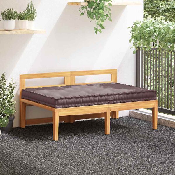 vidaXL Pallettu G&oacute;lfp&uacute;&eth;i B&oacute;mull 120x80x10 cm Lj&oacute;sbr&uacute;nn