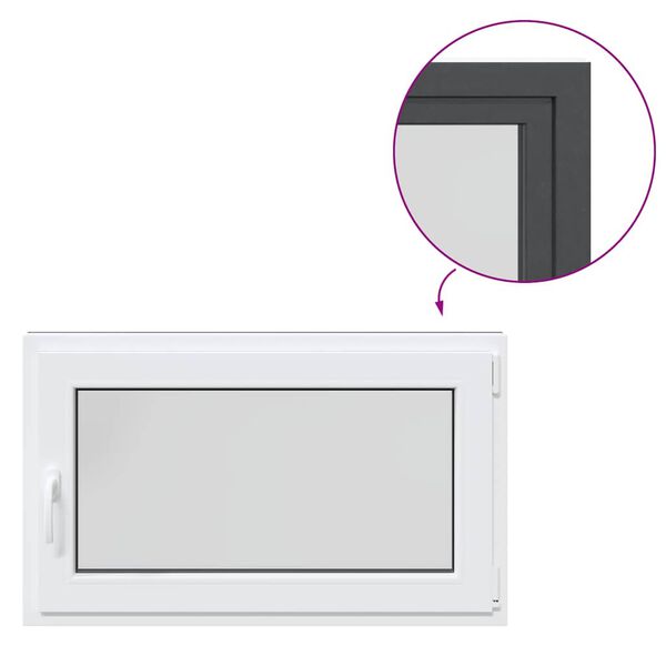 vidaXL kjallaragluggi &bdquo;RISOR&ldquo; 100x60 cm halla- og sn&uacute;ningsgluggi DIN h&aelig;gri antras&iacute;t