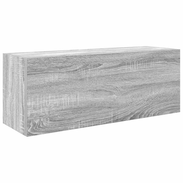 vidaXL ba&eth;herbergis veggsk&aacute;pur Gr&aacute;r Sonoma 80x25x30 cm Hanna&eth;ur vi&eth;ur